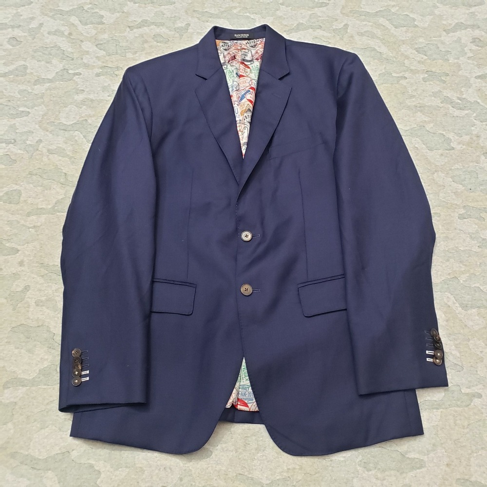 Sam Surin Bespoke Tailors Blazer Mens 42R‎ Blue Primo Lana Jacket Made in Italy